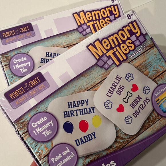 Memory Tile Craft Kits Just Create and Paint Ages 8+ (Set of TWO) (k/x) - Picture 1 of 11
